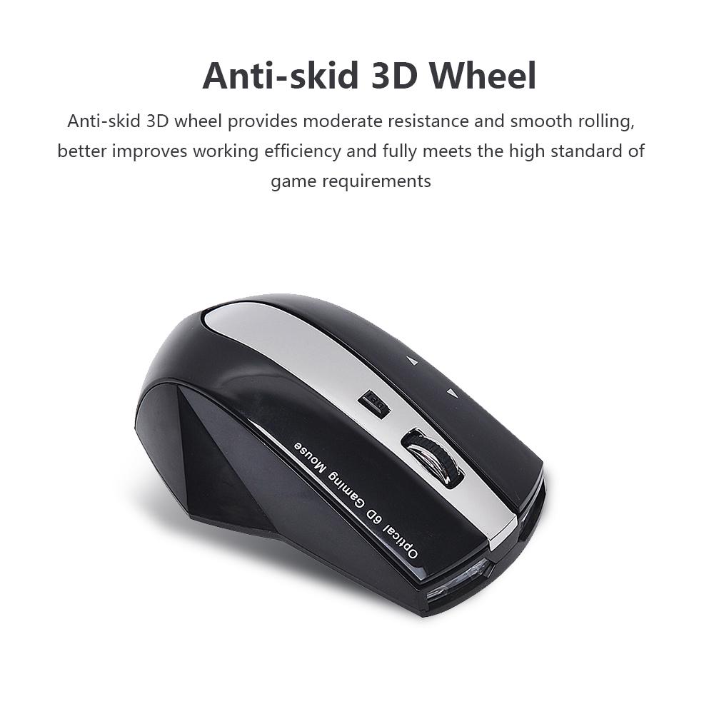 Chuột sạc không dây 2.4G chơi game 6D quang học với 4 cổng USB Hub Đế sạc MG-011
