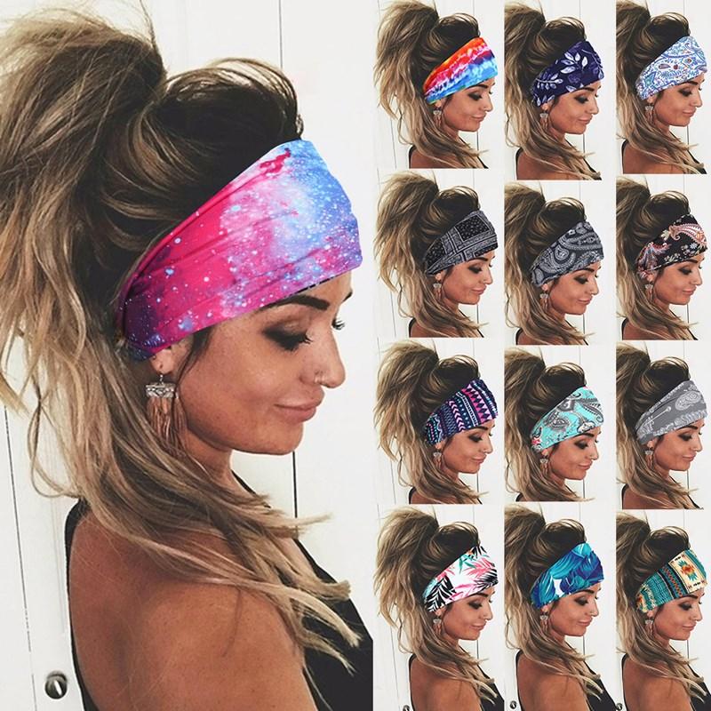 Tie Dye Đi xe đạp Yoga Băng đô thể thao thấm mồ hôi Phụ nữ Băng đô thấm mồ hôi cho nam giới Phụ nữ Yoga dây buộc tóc Băng quấn đầu thể thao an toàn Color: D
