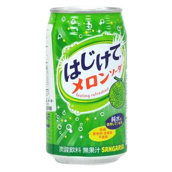 6 Lon Nước Soda Dưa Lưới Sangaria Nhật Bản (350ml x 6)