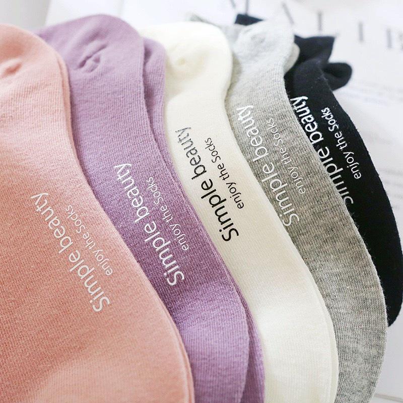 Vớ Tất Nữ Ngắn Trơn Simple Beauty Tất Cổ Ngắn Cotton Trơn Cá Tính Phong Cách Đường Phố Hot Trend Vớ Ngắn Cổ Ulzzang