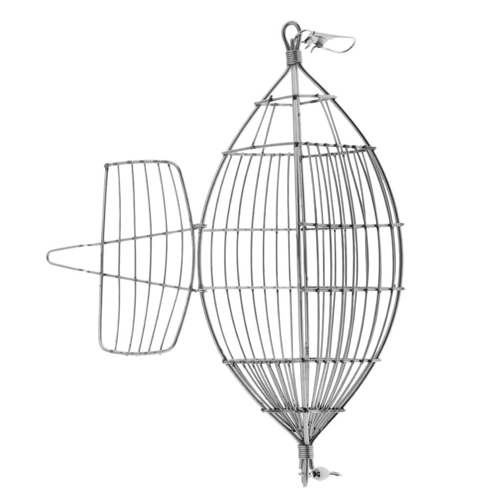 Stainless Steel In Line Wire Cage Bait Fishing Feeder Carp Fishing Tackle
