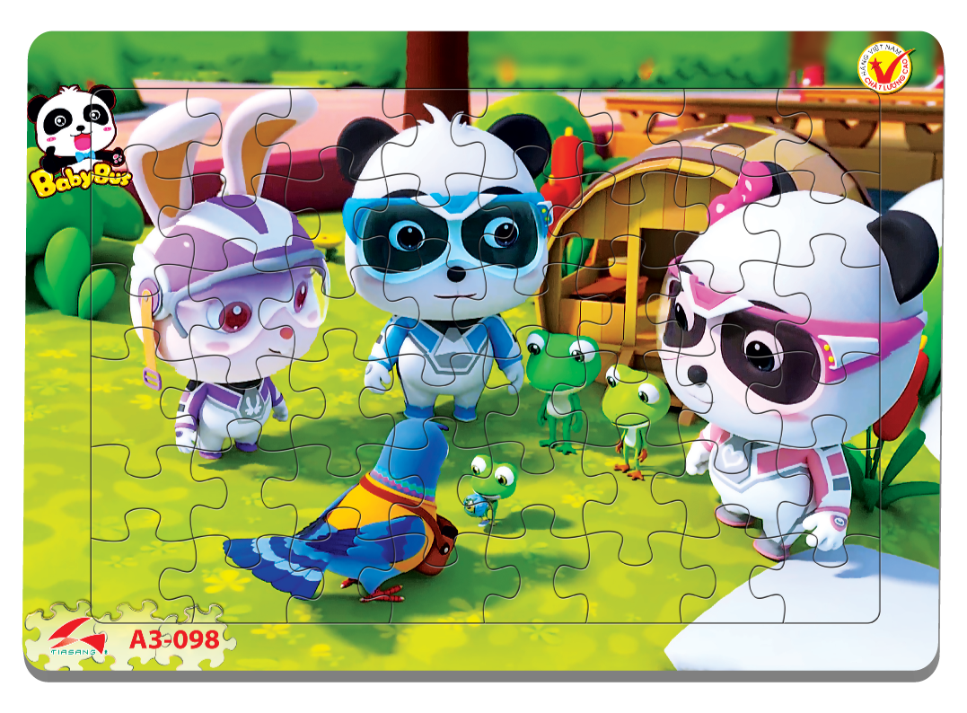 Xếp hình Tia Sáng Baby Bus 1  - Tặng kèm câu đố mặt sau cho bé