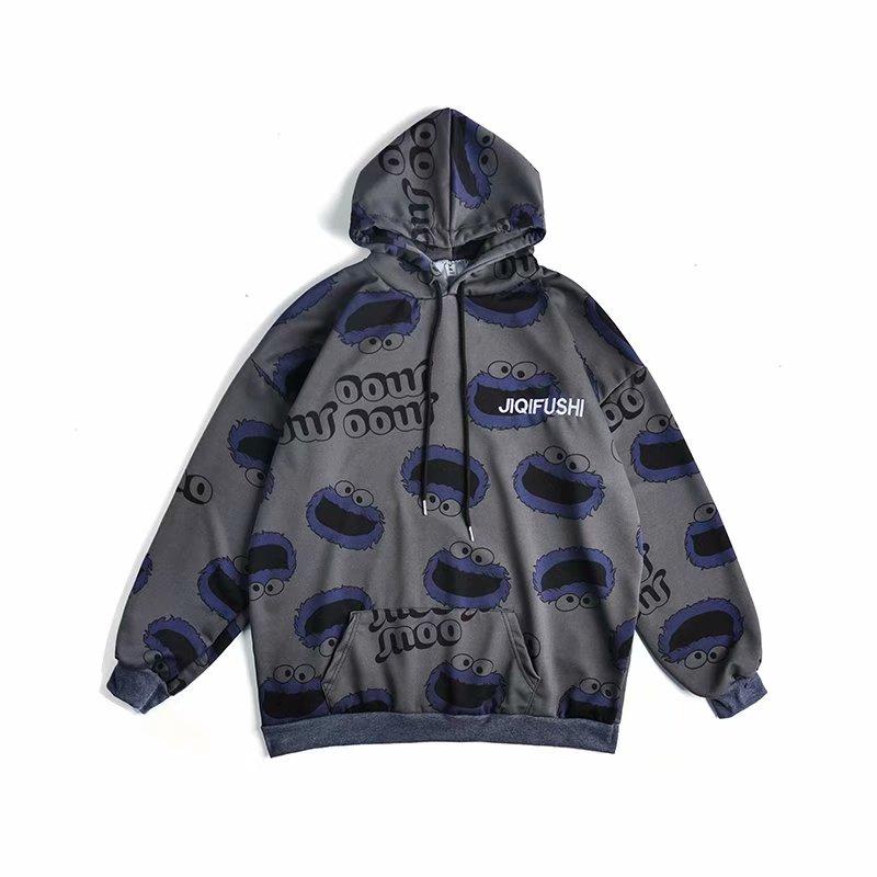 NEW Áo Hoodie Dáng Rộng Có In Hình Hoạt Hình Thời Trang Phong Cách Cho Nam