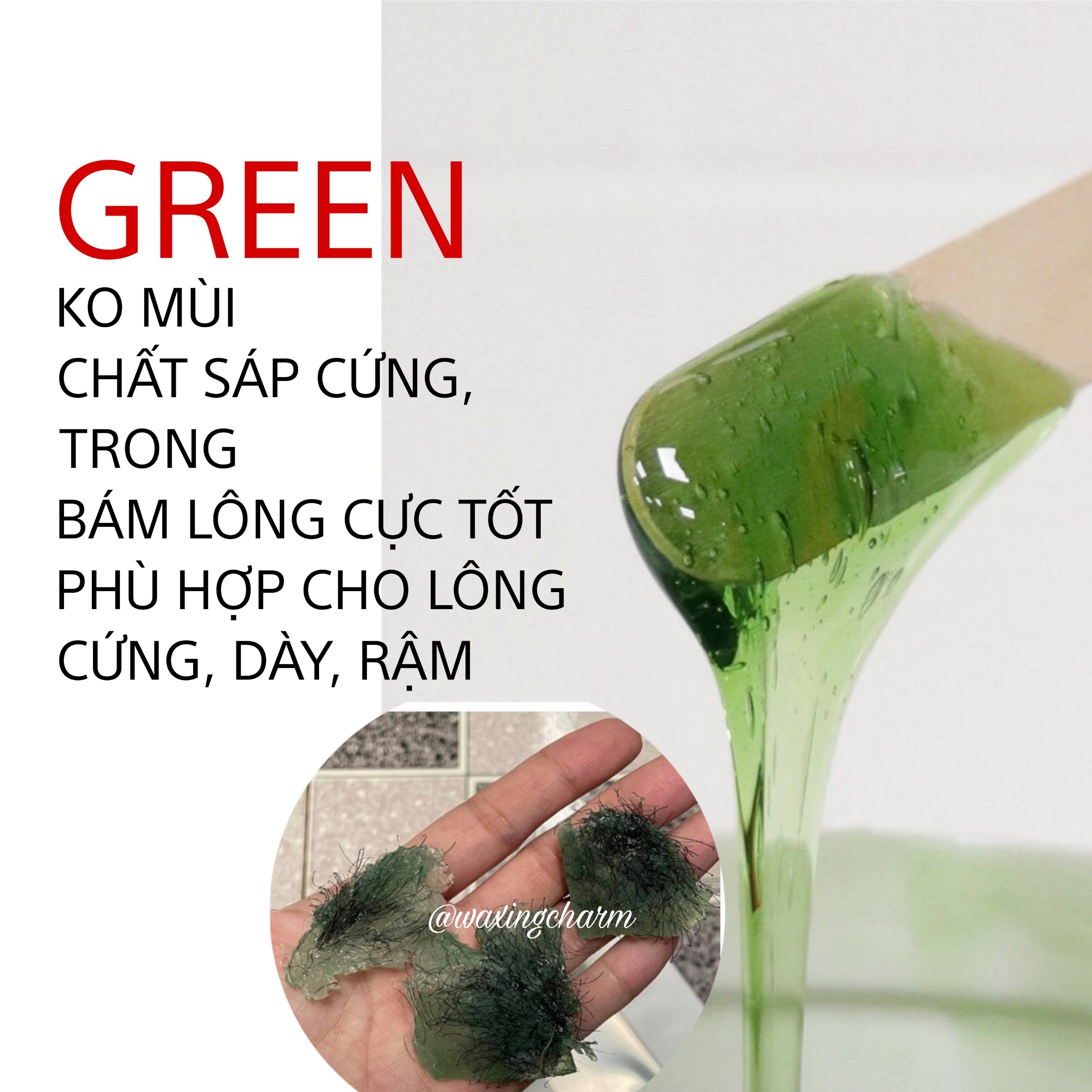 500gr Sáp Wax Lông Nóng Hard Wax Beans Waxingcharm Dành Cho Nách, Body, Bikini Tặng Que Wax