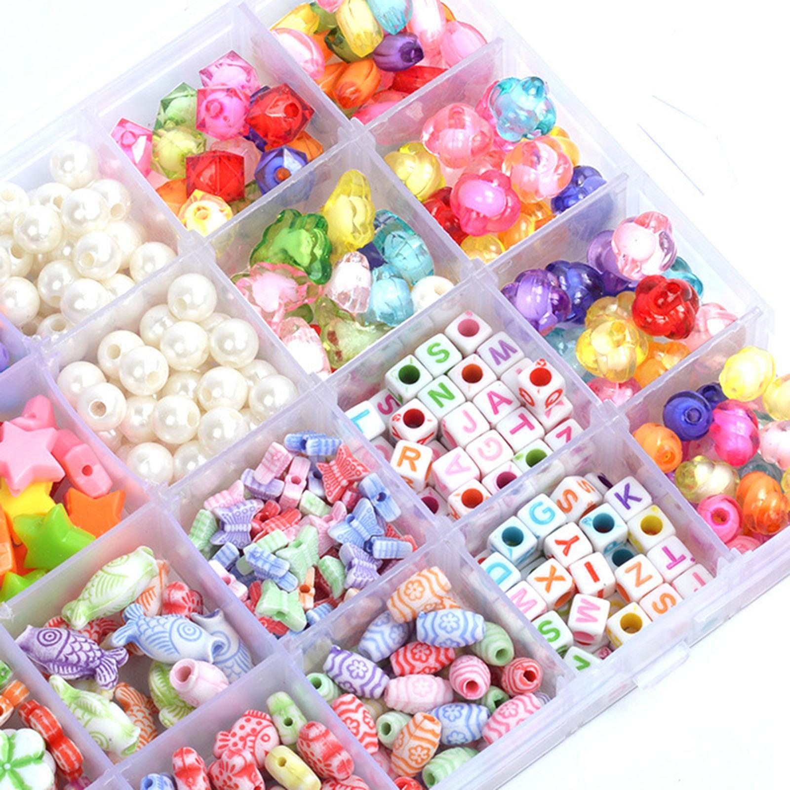 Acrylic Seed Beads Kit, Colorful Beading Supplies Number Beads Mini Pony Beads Kit for Bracelet Beads DIY Jewelry Making Birthday Beading
