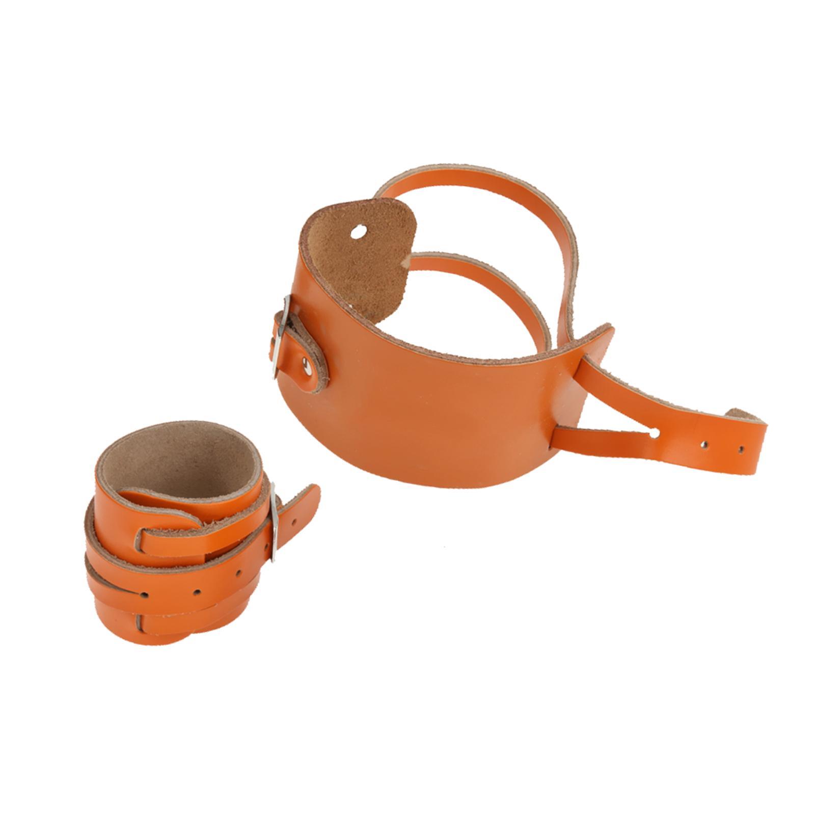 1 Pair Leather Weightlifting Wrist Support Adjustable Training Wrist Wraps