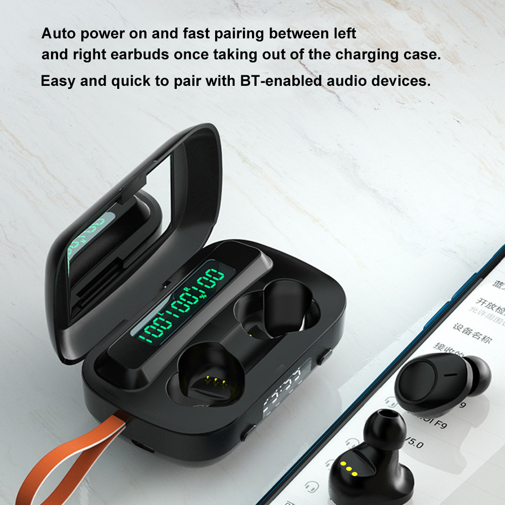 Tai Nghe Thể Thao Không Dây Bluetooth 5.1 TWS Có Mic 2000mah Điều Khiển Cảm Ứng Cho Điện Thoại
