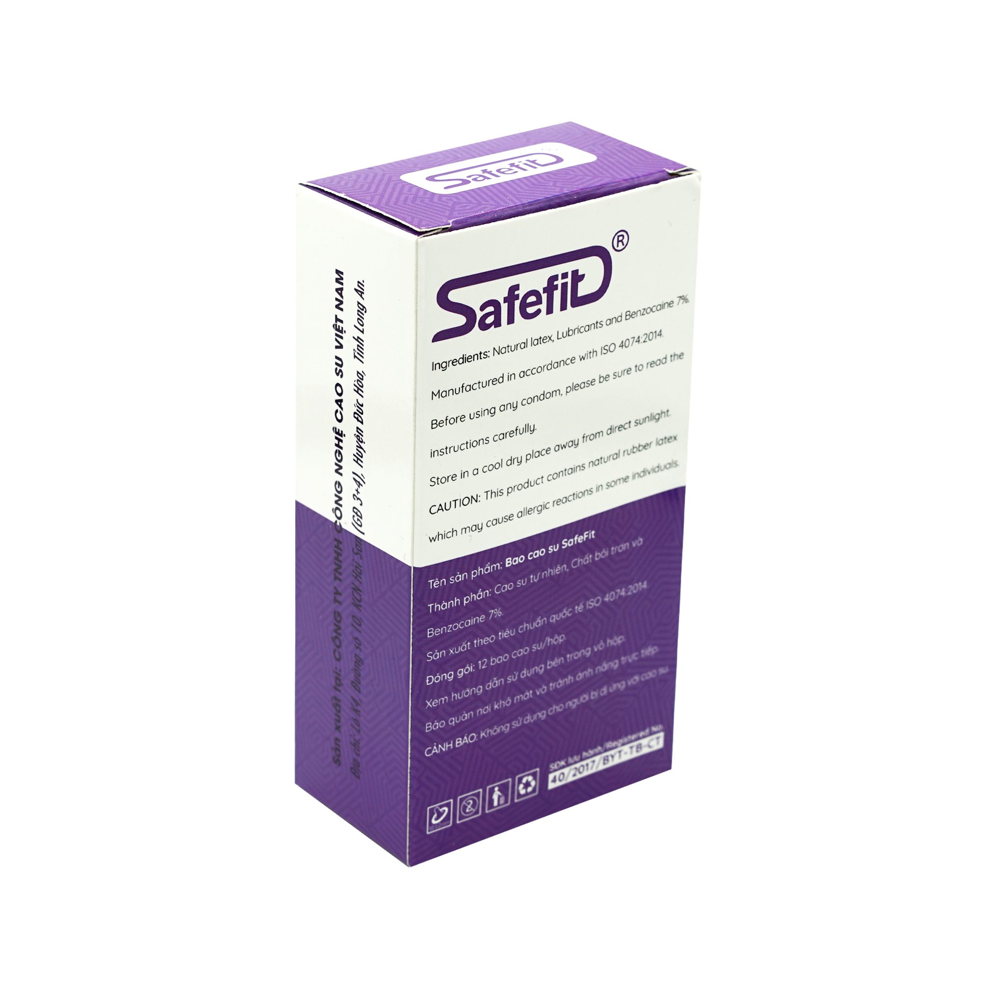Hộp 12 cái Bao cao su Safefit Prolong Size nhỏ ôm sát - kéo dài thời gian