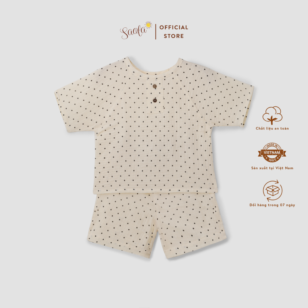 Bộ Áo Quần Cho Bé Trai & Gái Chất Liệu Muslin Thoáng Mát Mặc Hè-ARMIN SET-SEM004-SAOLA KIDS CLOTHING