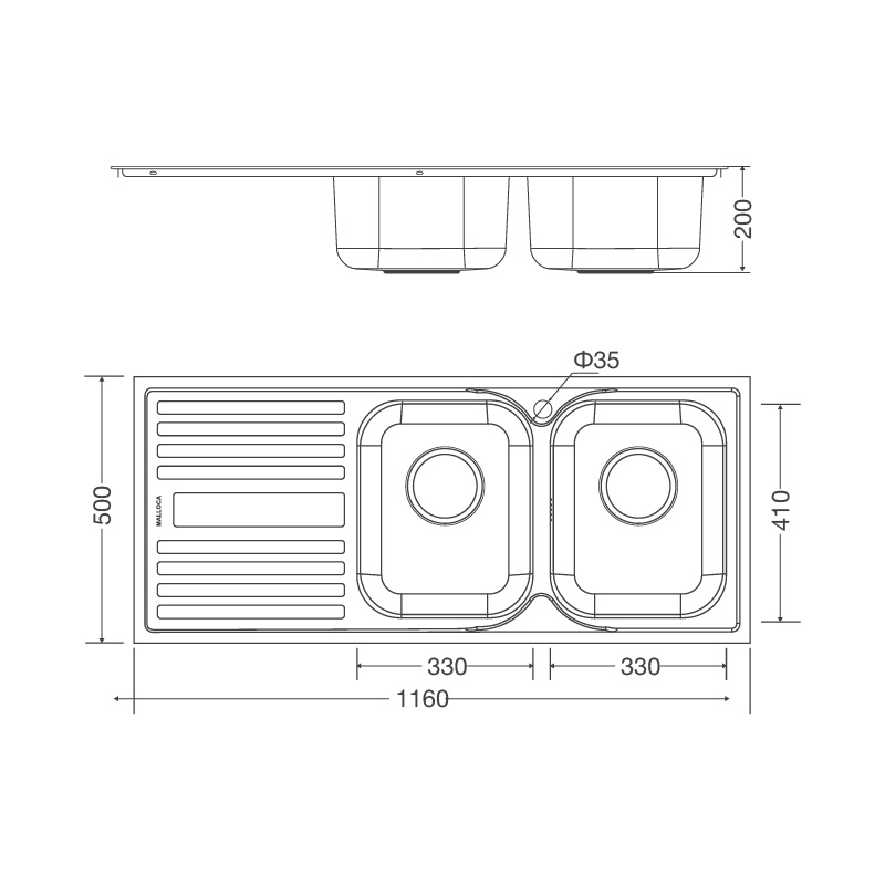 Chậu Rửa Chén Malloca MS 1025L NEW