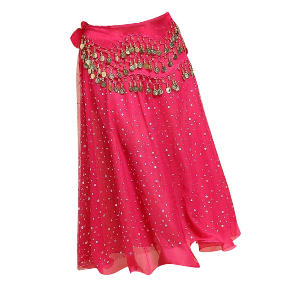 Belly Dance Skirt Set With Waist Chain For Female Ballerina