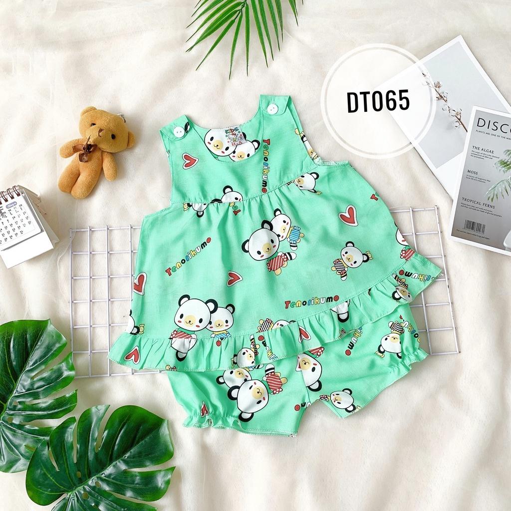Đồ Bộ Bé Gái Xinh Xắn Tôn Lanh Cực Mát Cho Bé Từ 3-16 Ký