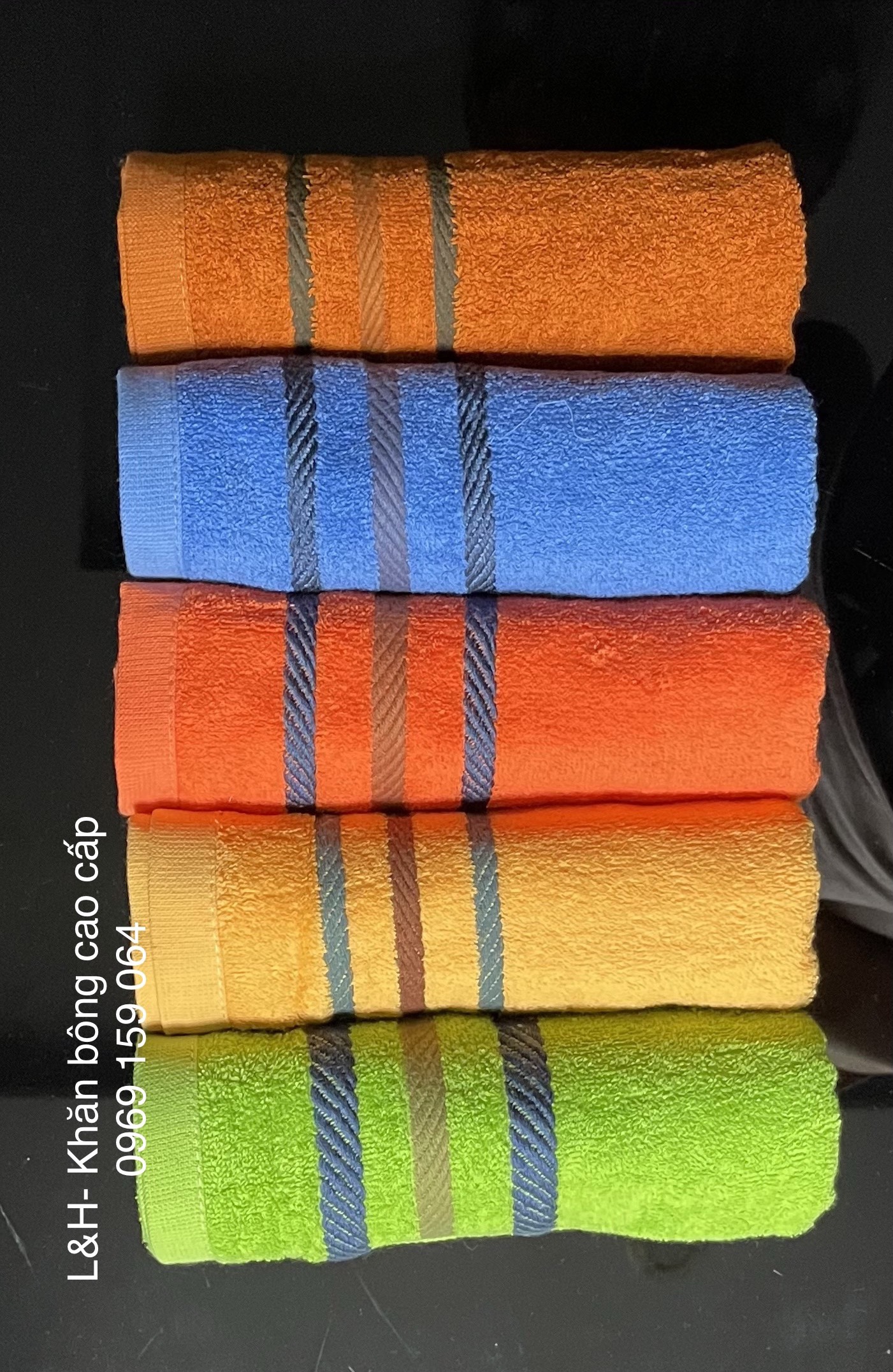Khăn lau đầu, lau tóc, sợi cotton, 3 dí, KT 34*80cm