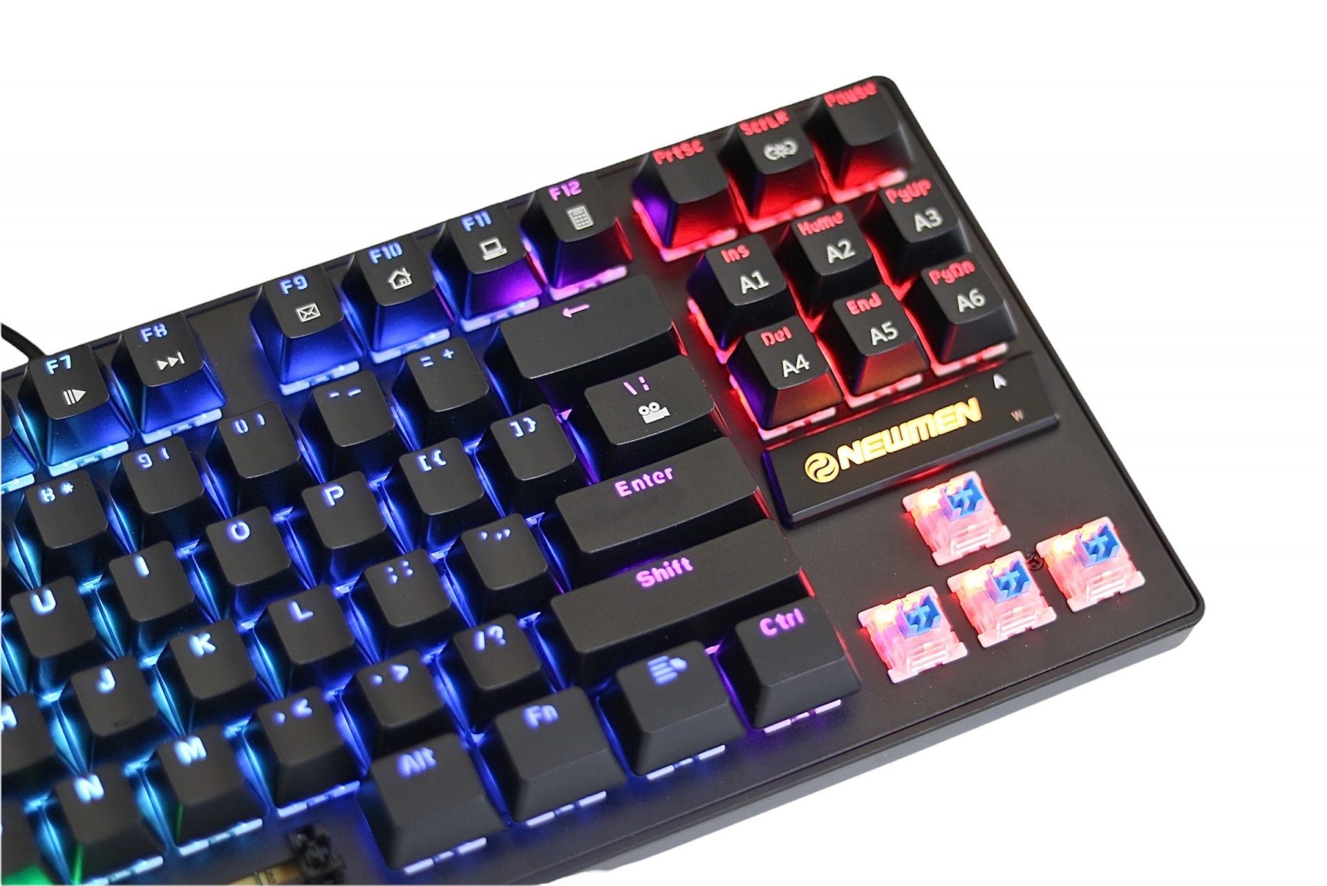 Bàn phím cơ có dây Gaming NEWMEN GE87R, Size 87 phím,Switch Outemubox cải tiến, MixLED 20 hiệu ứng, bền bỉ và mạnh mẽ - Hàng chính hãng