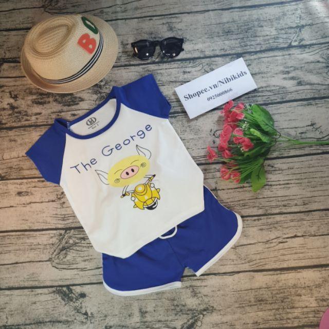 Bộ Cộc Tay Cho Bé in Hình Heo Con M43