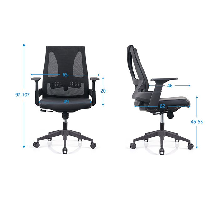 Ghế lưới đệm cao su, ghế xoay văn phòng GHP020