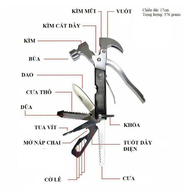 Khuyến mãi - Búa đa chức năng HAMMER X9