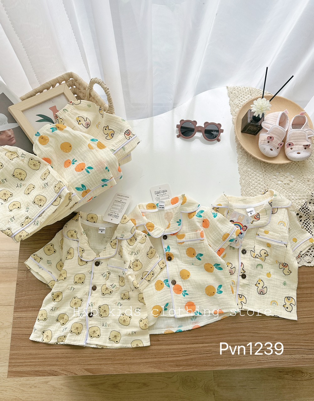 pjzama đũi họa tiết 6-16kg