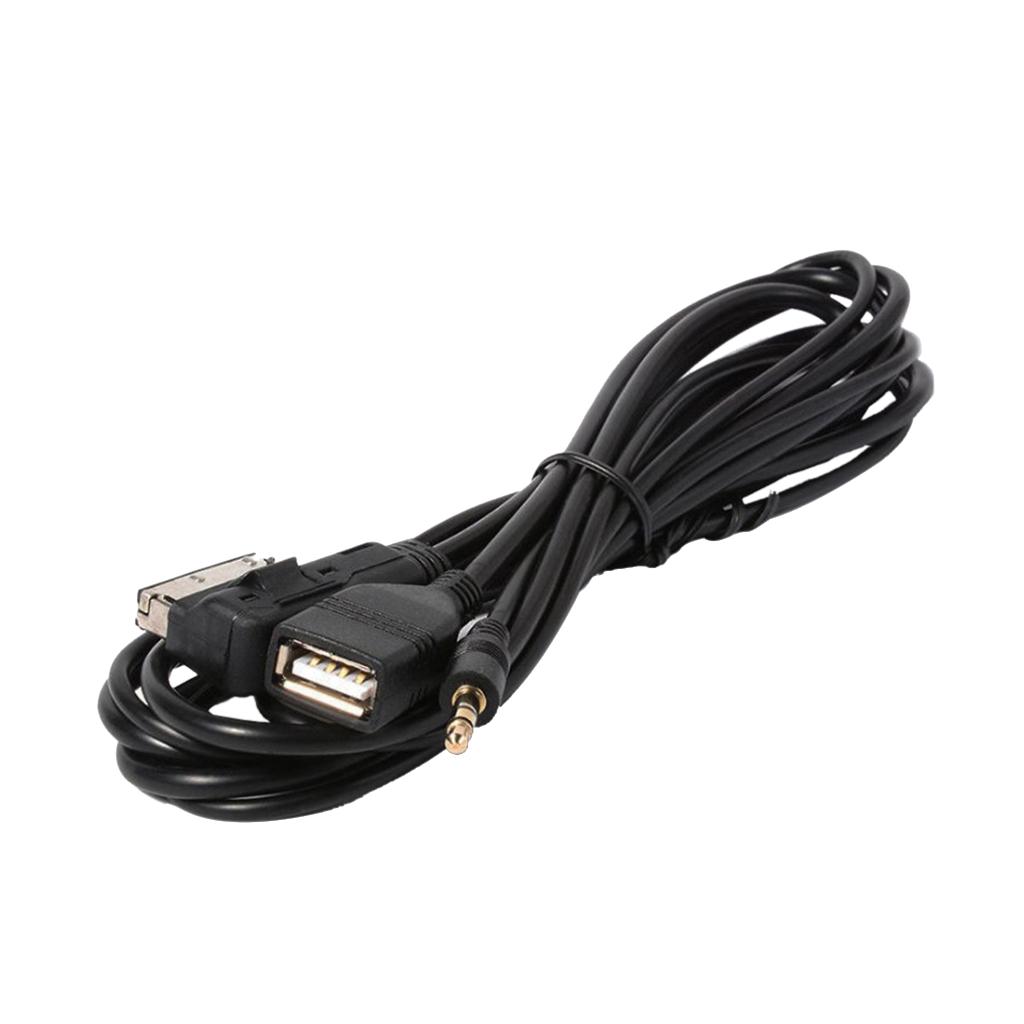 Car Media AMI MDI to Stereo 3.5mm Audio USB Female AUX Adapter Cable to for Audi A3 A4 A5 A6 S5 A6 A8 Q7 S4 S8 TT/ VW Jetta GTI GLI Jetta Passat Cc Tiguan Touareg EOS