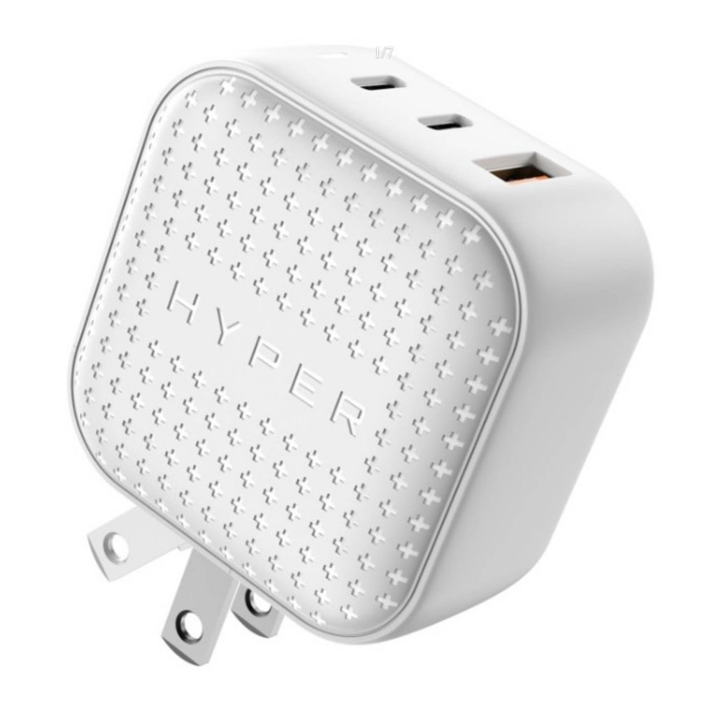 Sạc Đa Cổng Cho Macbook/ iPad/ iPhone HYPERJUICE GaN 66W Charger (2 x USB-C; 1 USB-A) Nhỏ Nhất Thế Giới HJ265 - Hàng Chính Hãng