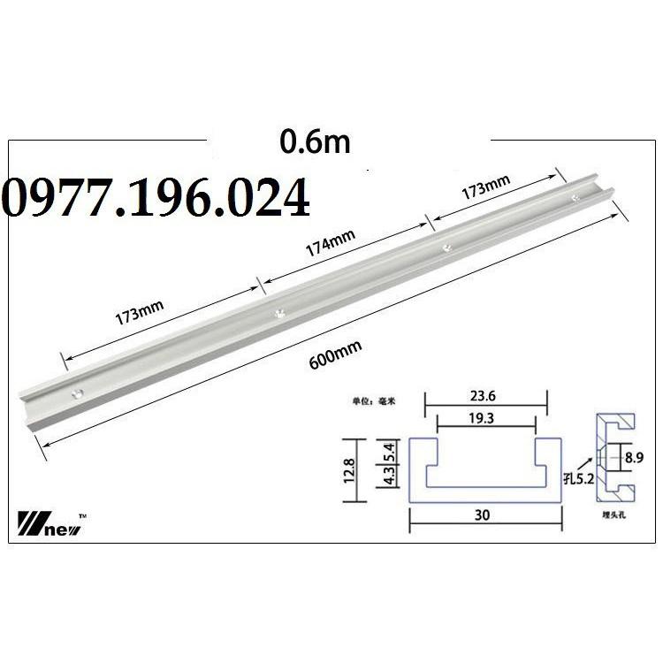 Thanh ray trượt bàn cưa 50-80-100-122cm bản rộng 3cm chất liệu nhôm đúc, chắc chắn