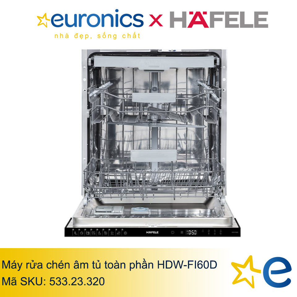 MÁY RỬA CHÉN ÂM TỦ TOÀN PHẦN HAFELE HDW-FI60D/533.23.320 - HÀNG CHÍNH HÃNG