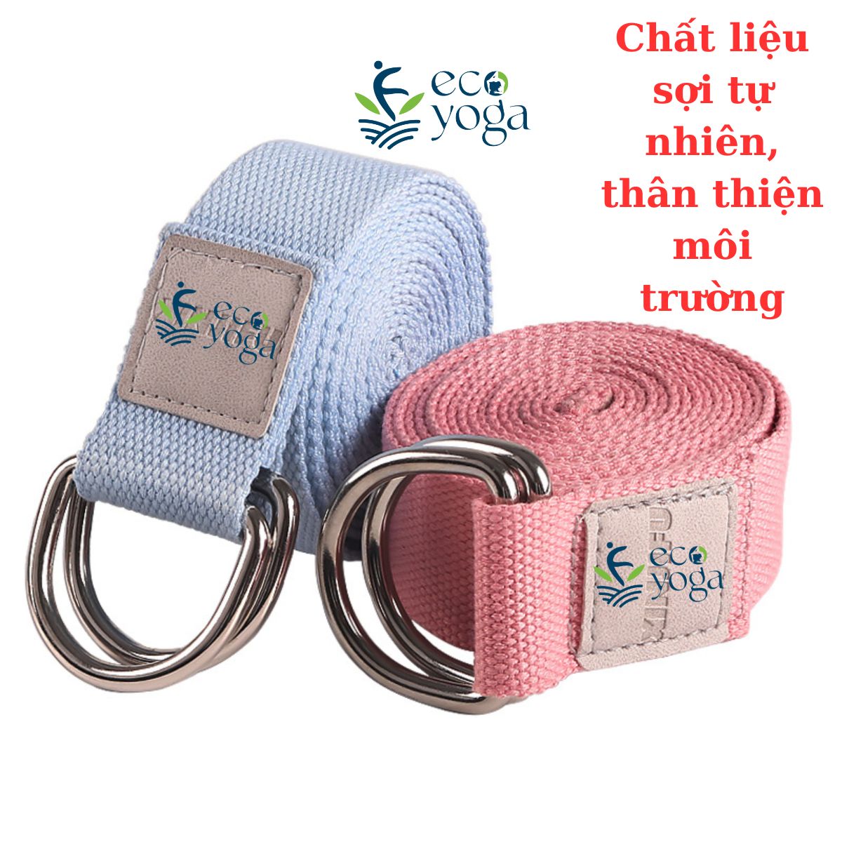 Dây Đai Tập Yoga Cotton Dài 2.5m kèm thun buộc , Bản 3.8cm , Dày 2mm , cải thiện , nắn chỉnh cột sống