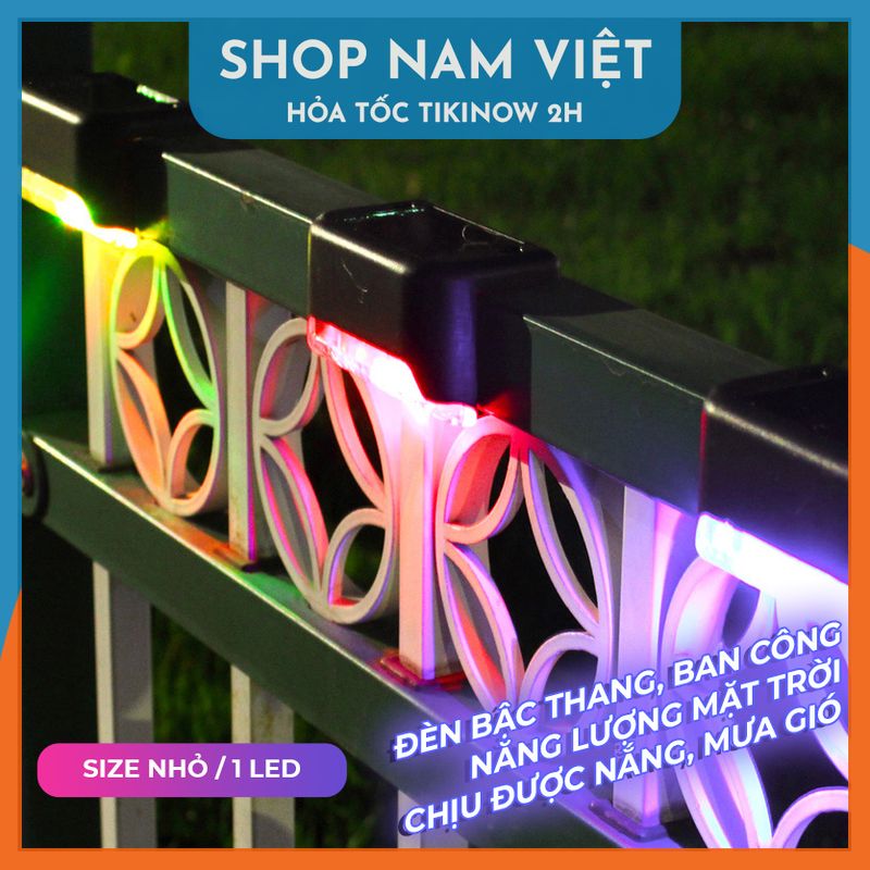 Đèn Led Năng Lượng Mặt Trời Dán Bậc Thang, Hàng Rào Trang Trí Ngoài Trời - Chính Hãng NAVIVU