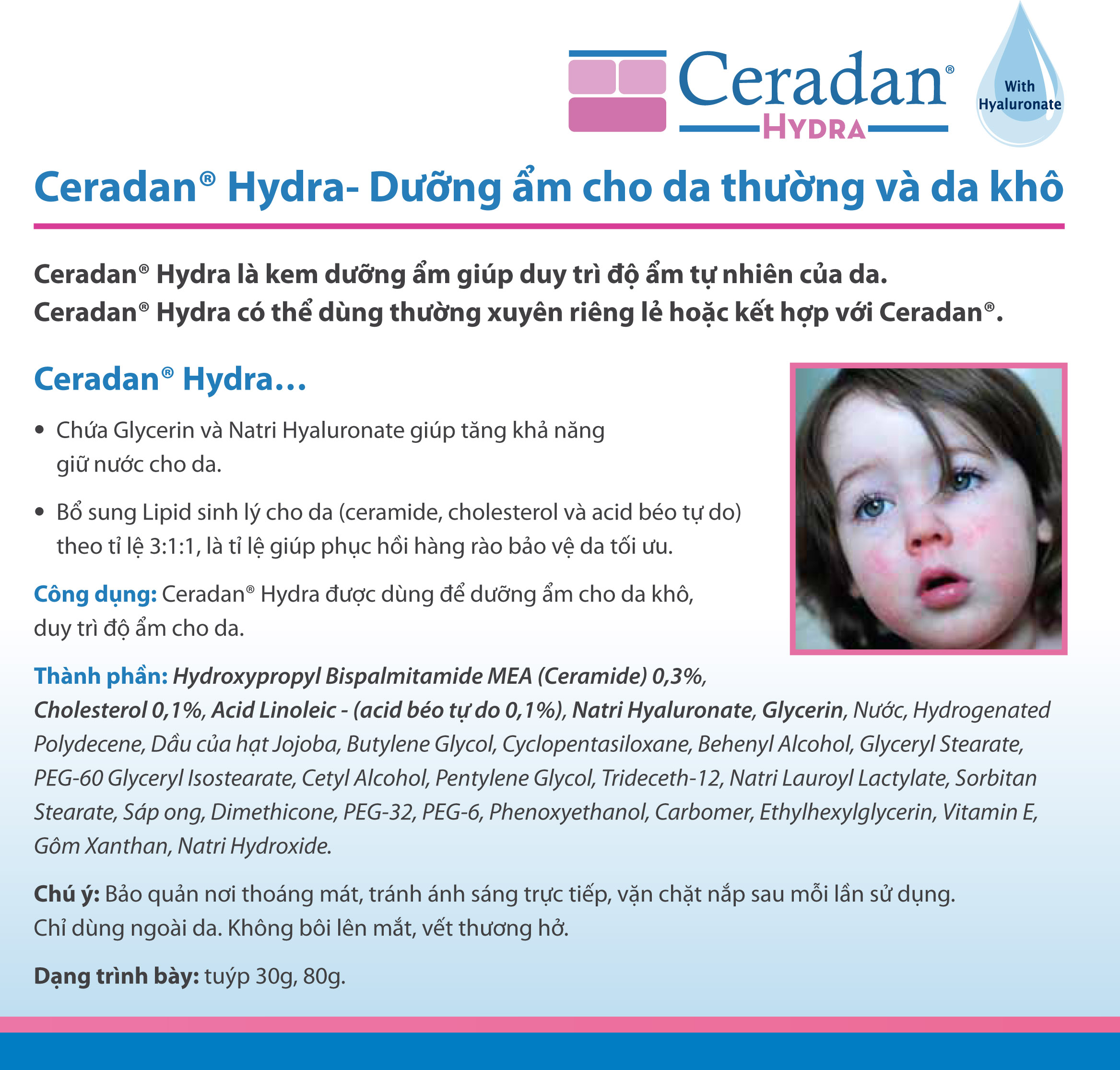 Kem dưỡng ẩm da Ceradan Hydra 30g