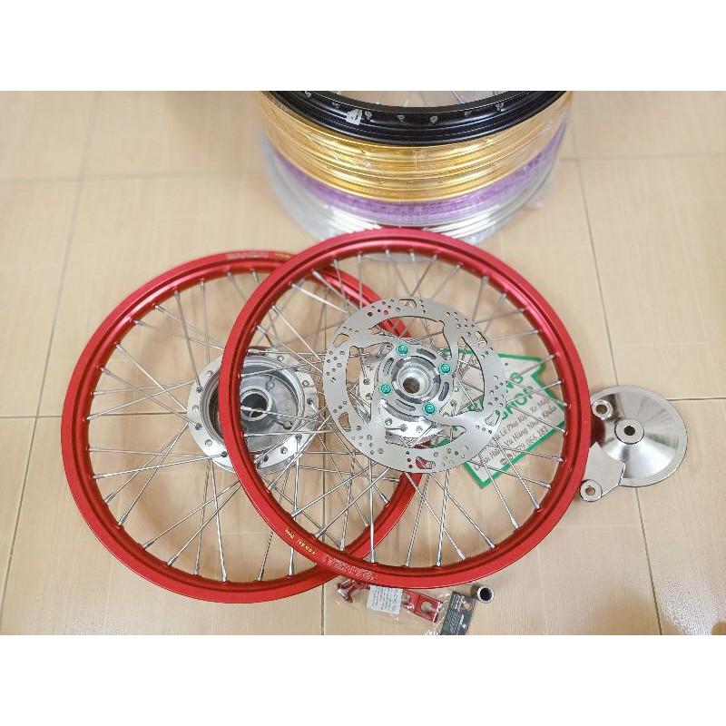 BÁNH CĂM CHO XE WAVE 1 ĐĨA TRƯỚC ĐÙM MA CROM NIỀNG BANZAI CÓ NHIỀU MÀU TẶNG KÈM ỐC G5 ĐĨA KIỂU KÈM MÁ ĐÙM SAU ĐÃ RÚT CĂM SẢN