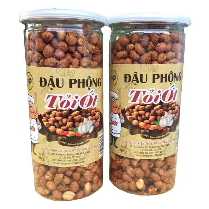 COMBO 2 HŨ 1KG ĐẬU PHỘNG TỎI ỚT THƠM NGON (HŨ PET)