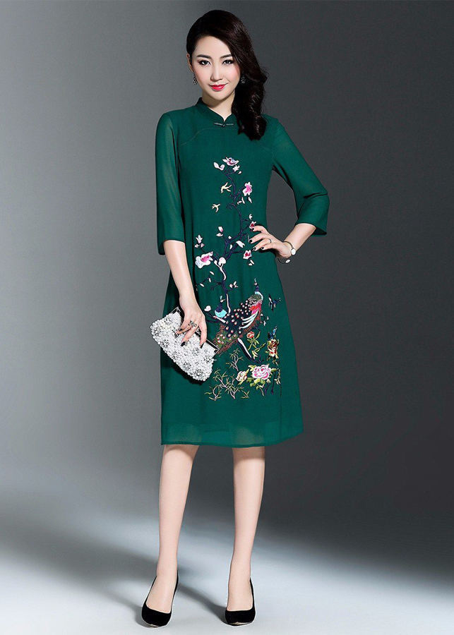 Đầm Nữ Suông Thêu Họa Tiết HR1193