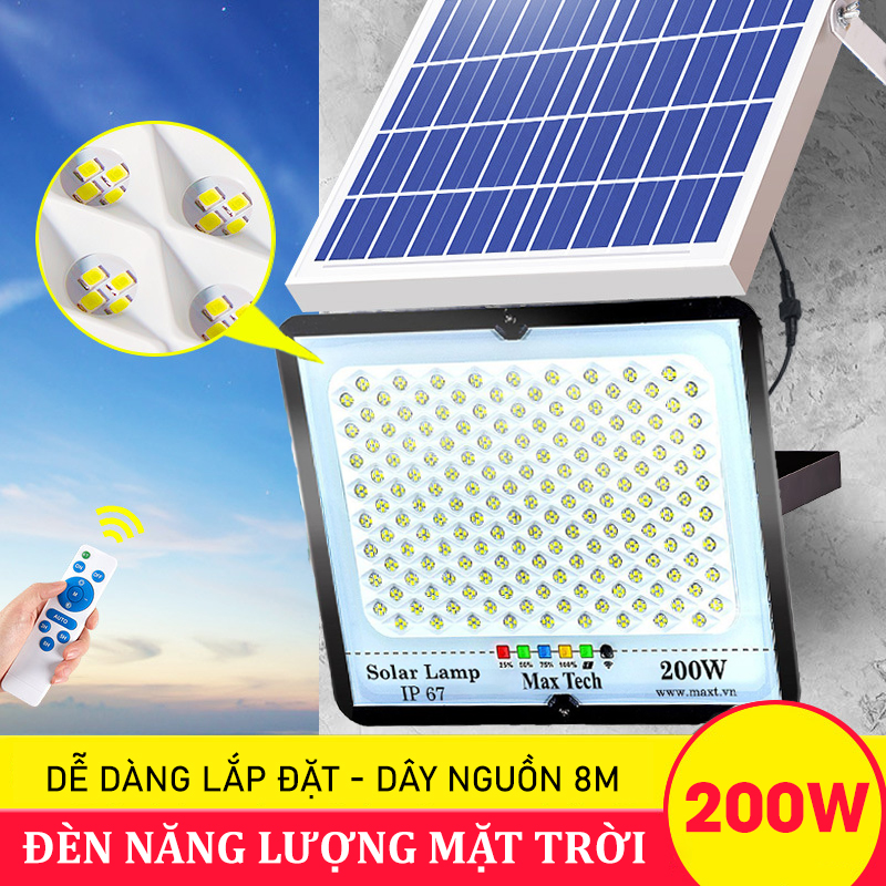 Đèn năng lượng mặt trời  MAXTECH bóng to 150w-200w-250w-300w- Siêu bền, Pin rời - D1370