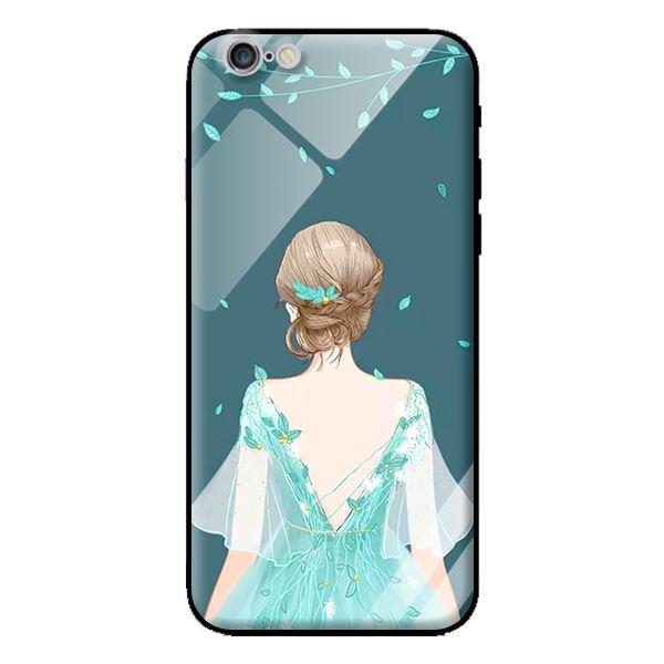Ốp kính cường lực cho iPhone 6s Plus Cô Gái Nền Xanh - Hàng chính hãng