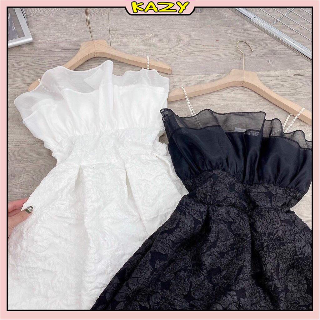 Váy xốp hai dây ngọc siêu sang chảnh KAZY STORE V034