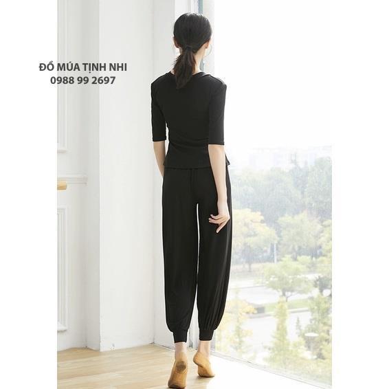 Áo tập múa cổ trang, múa hiện đại tay lỡ cổ vuông A132 - Đồ Múa Tịnh Nhi