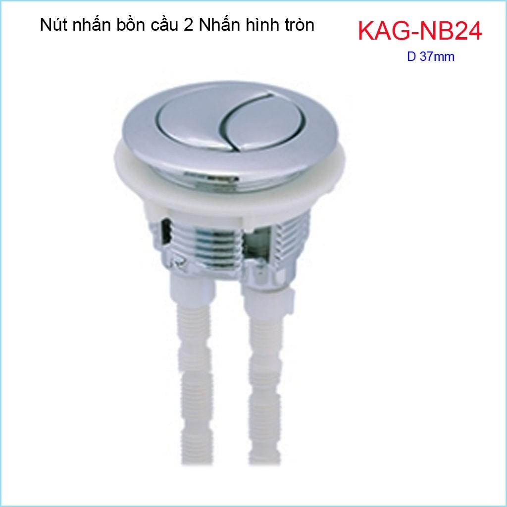 Nút 2 nhấn xả bồn cầu Kaiser, nút nhấn cầu xả 2 nhấn tròn lỗ sứ D3.7-4 cm, nút xả cầu KAG-NB24