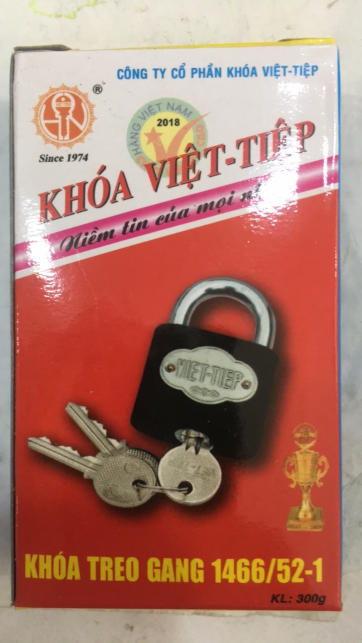 Ổ Khoá Việt Tiệp Hợp Kim Gang  Ống Phi 8 (Khoá Bấm)