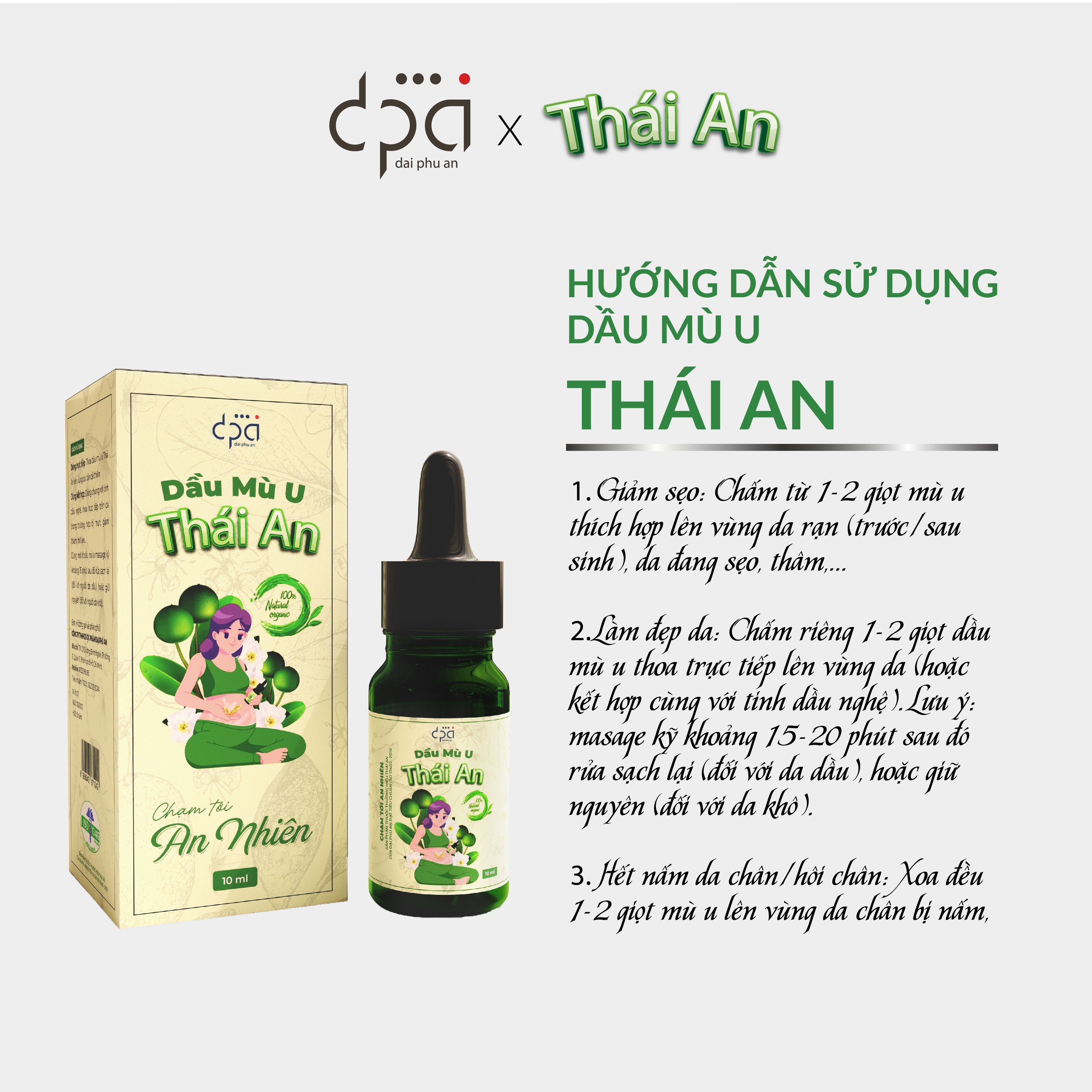 Dầu Mù U Thái An - Đạt chất lượng ISO toàn cầu 13485:2016 - Giảm Rạn Da, Lành Sẹo, Lành vết Bỏng, Đẹp Và Sáng Da