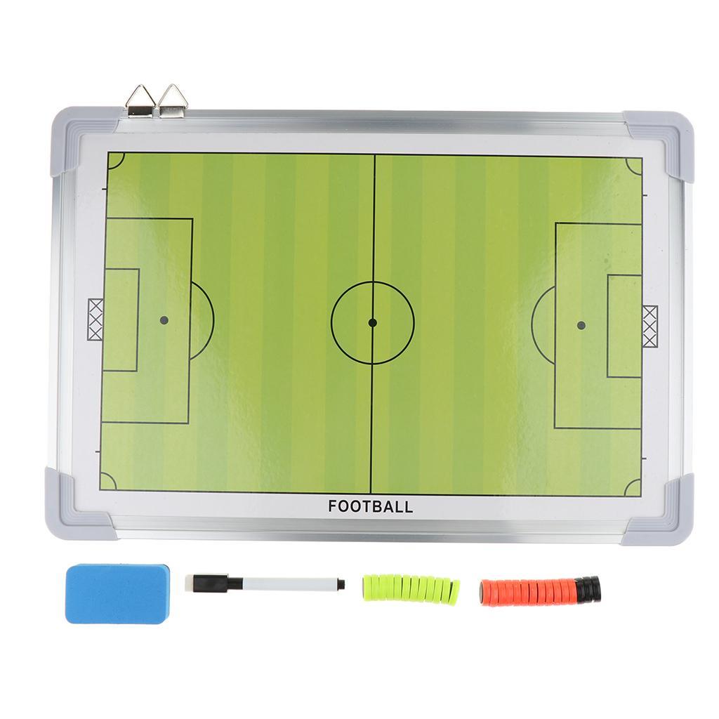 Magnetic Soccer Coaching Board, Football Strategy Teaching Clipboard with Dry Erase and Marker Pen + Lanyard Coaches Whistle