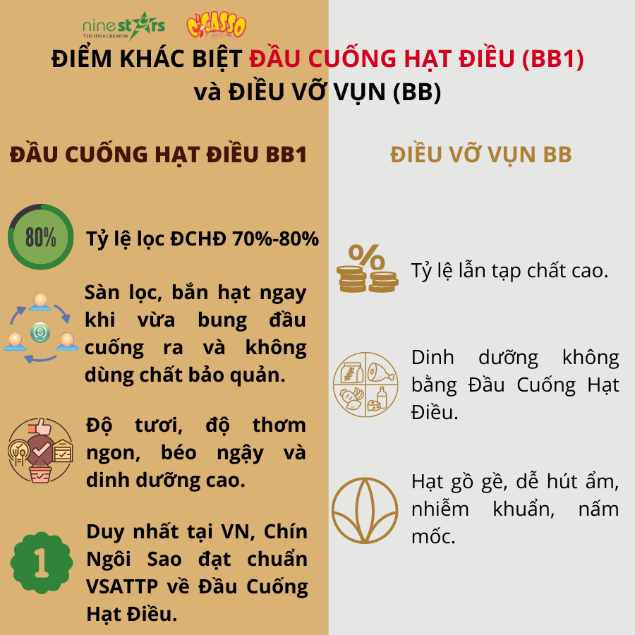 Đầu cuống hạt điều sống O'Casso ( Mầm điều, mọng điều)