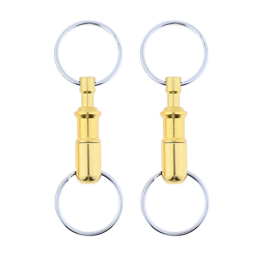 2Pcs/pack Quick Release Keychain, Pull-Apart Removable Keyring with Two Heavy Duty Split Rings Key Accessories