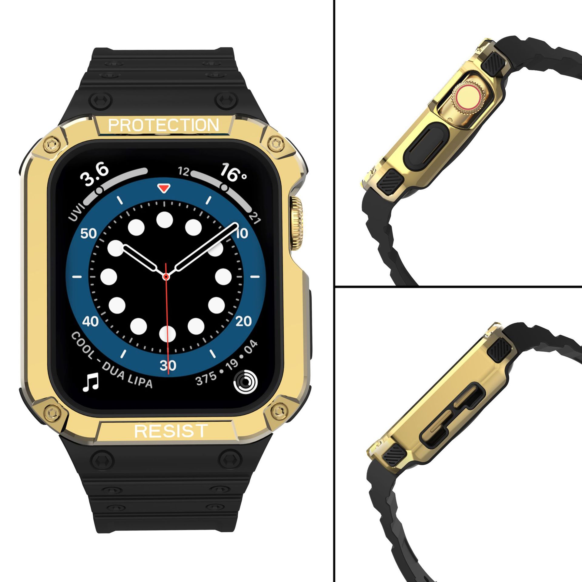 Ốp Case bảo vệ tích hợp dây đeo cho Apple Watch Series 4/5/6/SE/7/8/9/SE2 Size 40mm/41mm/44mm/45mm