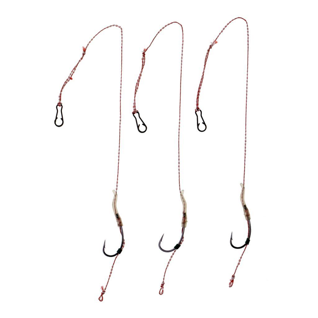 3pcs Hair Rig Carp Fishing Rig Braided Line 6.6lb-22lb Carp Rig Hook Tackle