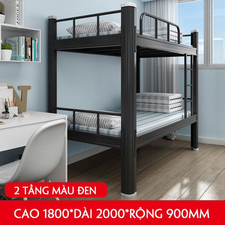 Giường ngủ 2 tầng khung thép cao cấp - Giường tầng kí túc xá, công nhân - Giường tầng trên và dưới