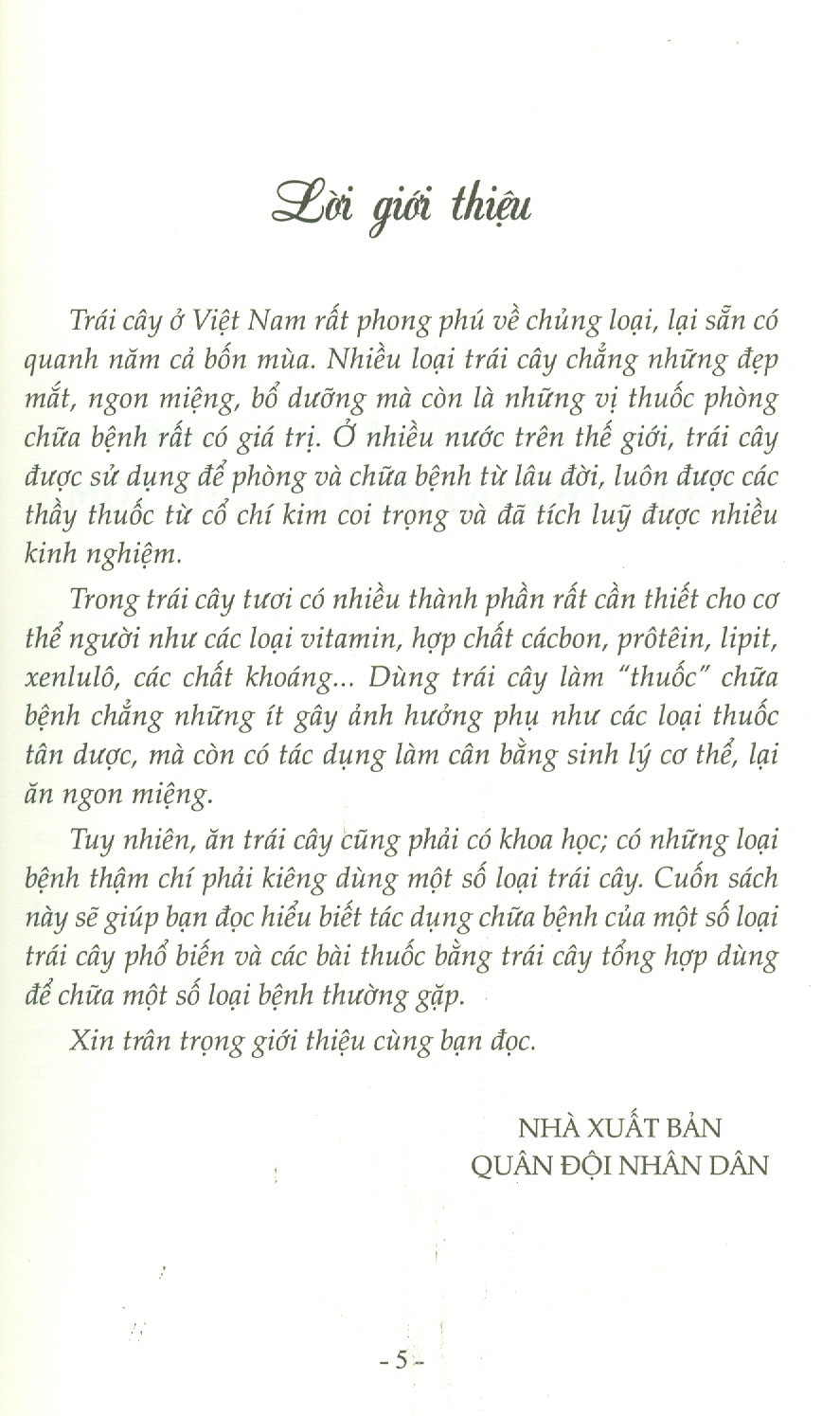 Tác Dụng Chữa Bệnh Của Trái Cây