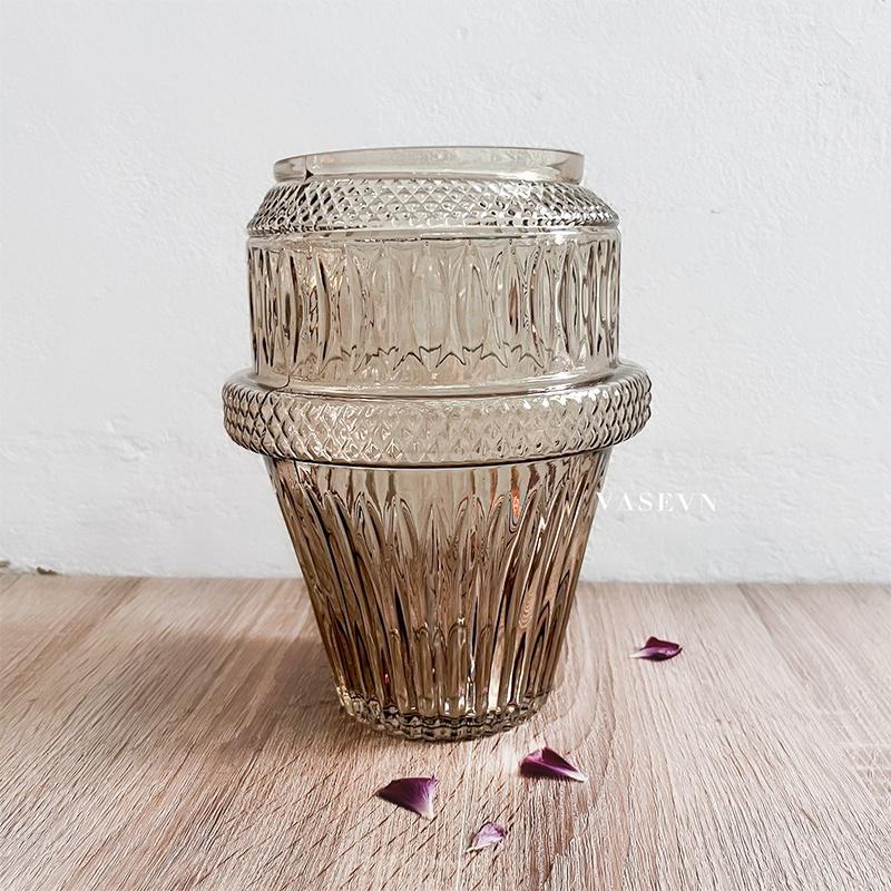 Bình Hoa Thủy Tinh Phong Cách Vintage - Qùa Tặng - Decor