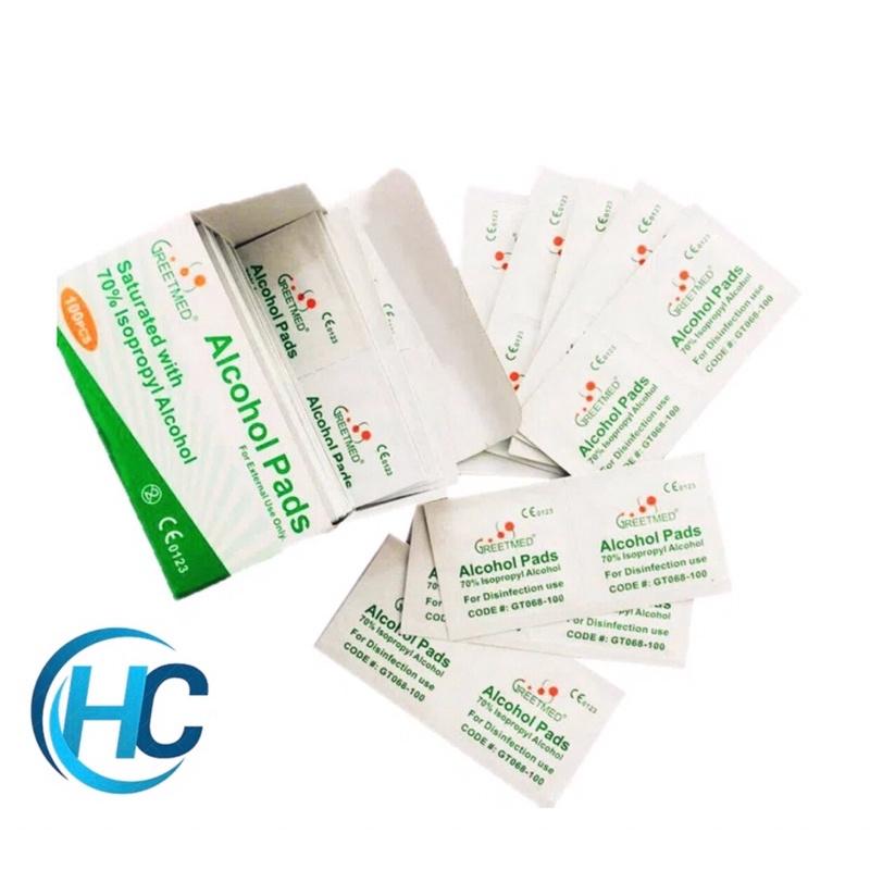 Gạc tẩm cồn GREETMED/PT Medical (100 miếng)