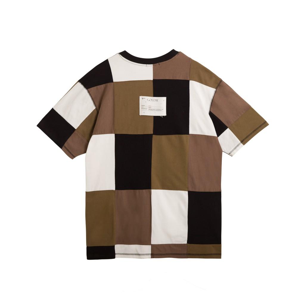Áo thun 'GOLDIE PATCHWORK' ghép mảnh 100% cotton 2 chiều