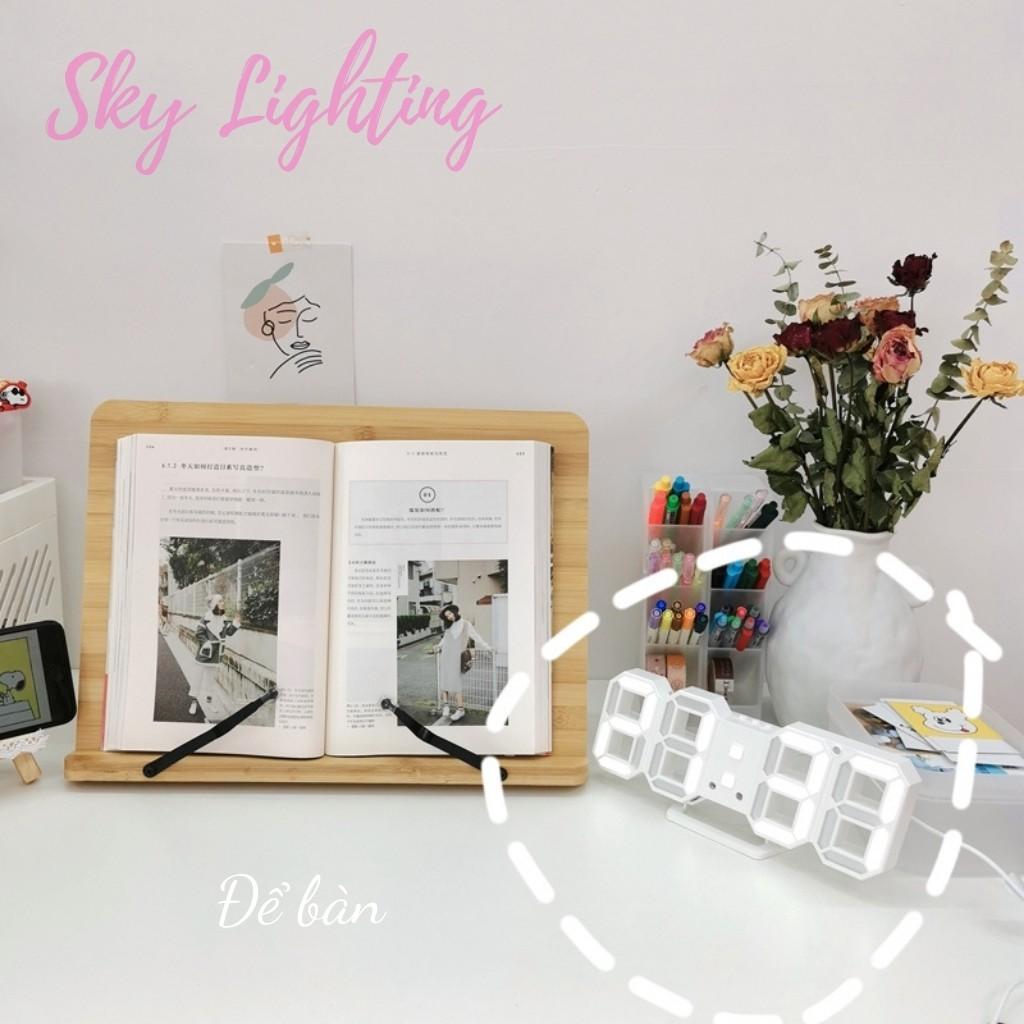Đồng hồ LED 3D treo tường để bàn thông minh phong cách Hàn Quốc